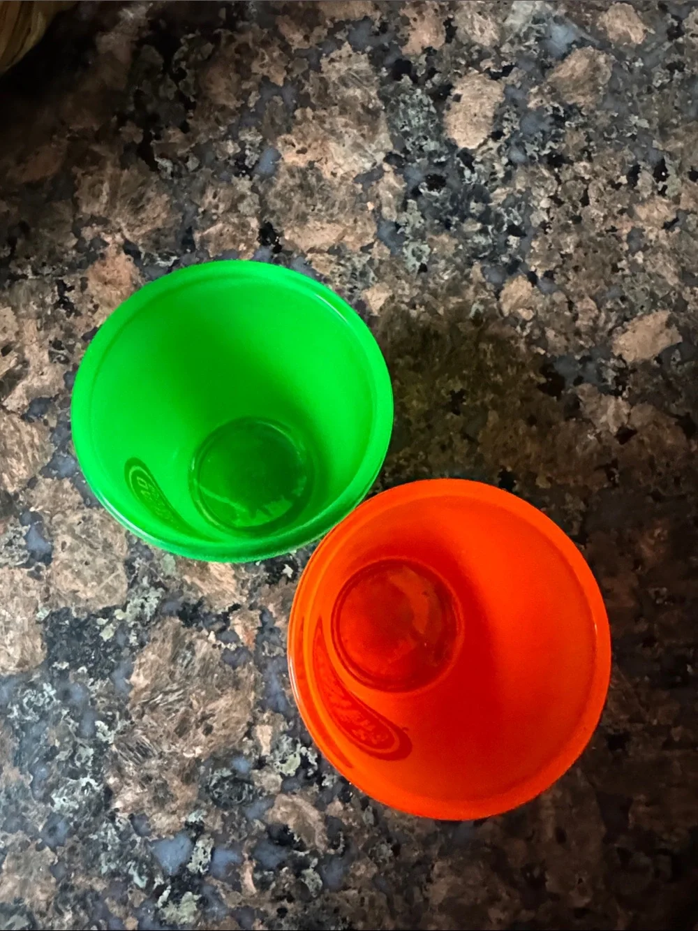 Neon Green and Orange Dave & Busters Glass Shot Glasses - 2 Pack